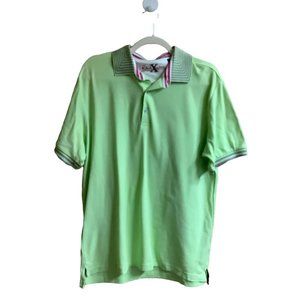 Robert Graham Men Sz XL Green Polo Shirt Green Cotton‎ Blend Cool Collar Design